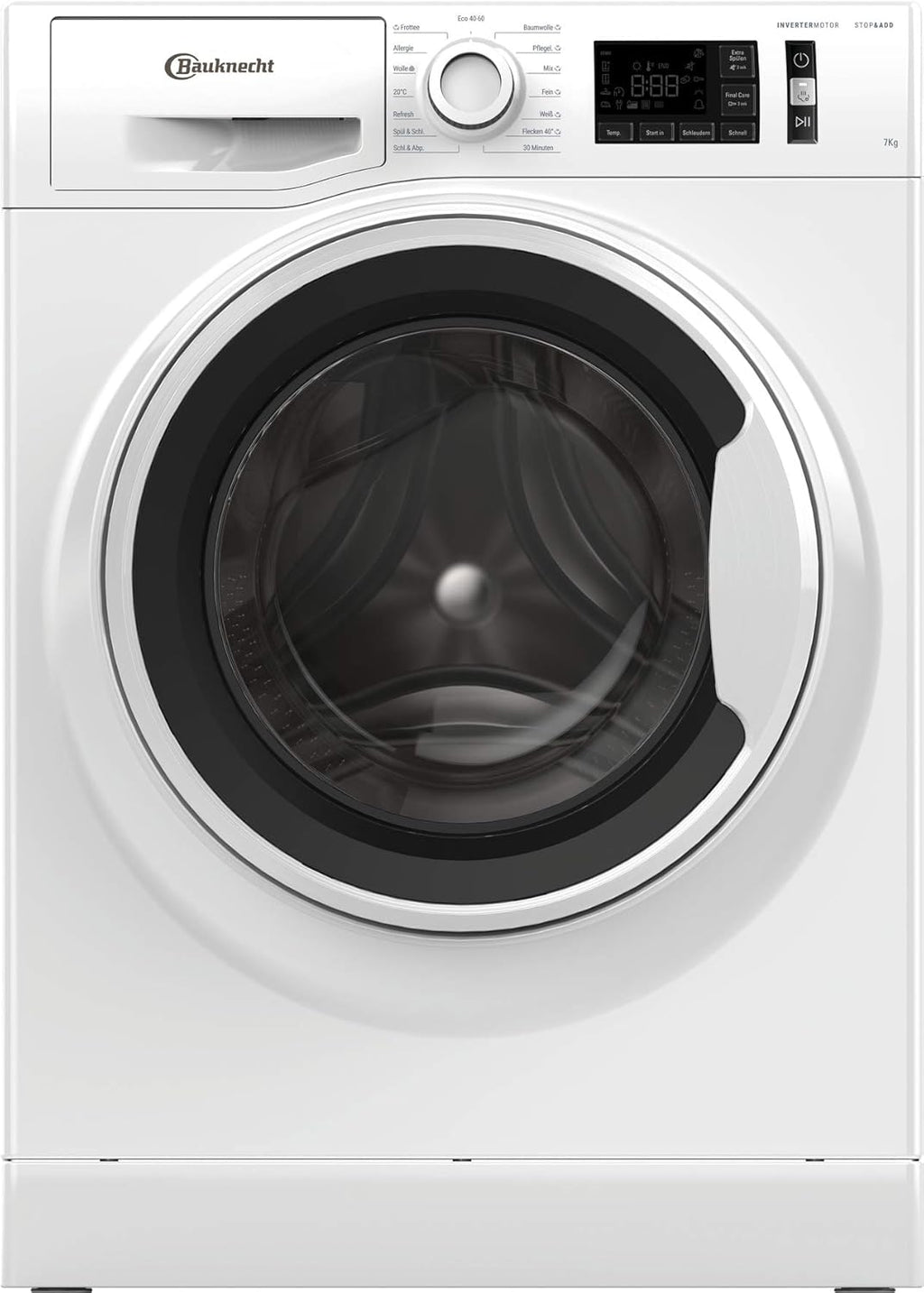Bauknecht W Active 711 B wasmachine-voorlader/ 7 kg/ 1400 tpm/ Krachtige vlekverwijdering/ Stoomprogramma's/ Steam Hygiene met antivirus/ Steam Refresh/ Stop&Add-functie/ Dynamic Inverter-motor