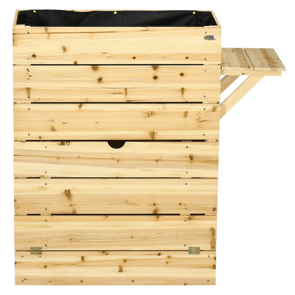 Outsunny Verhoogde plantenbak met legplank van massief hout