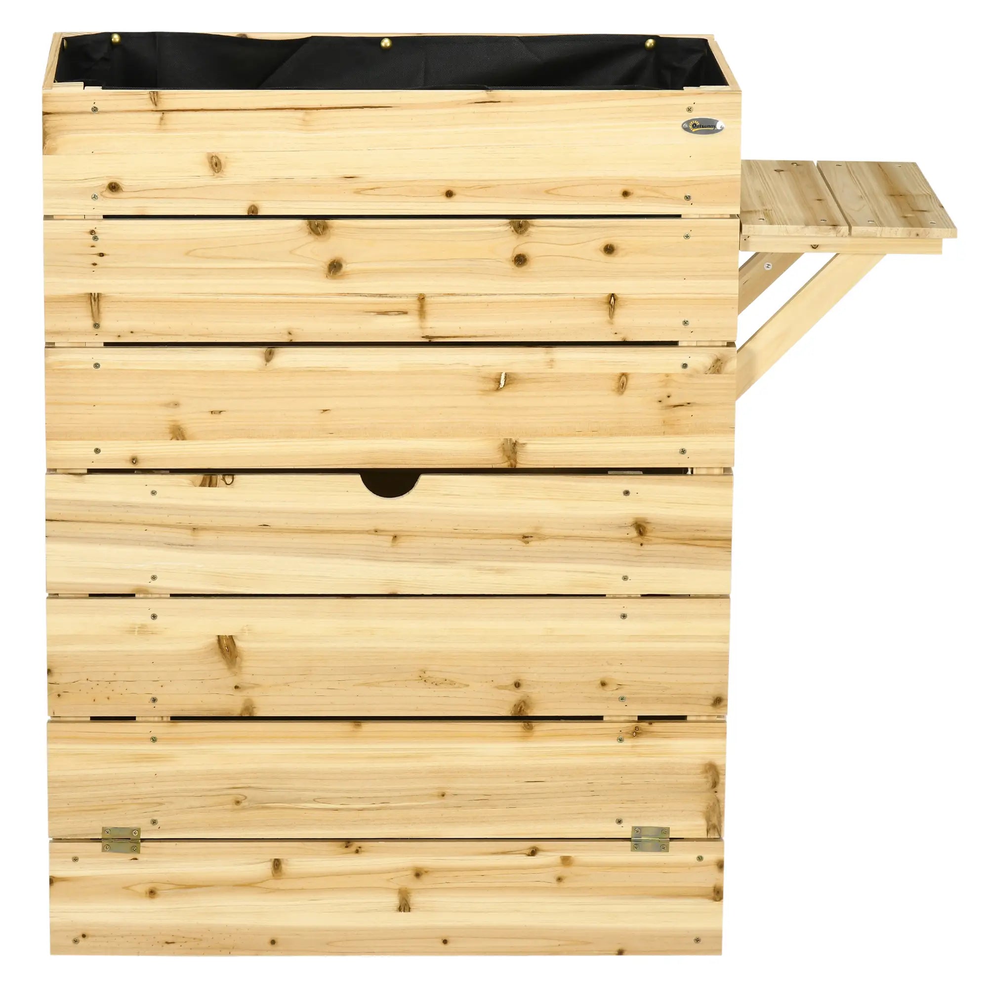 Outsunny Verhoogde plantenbak met legplank van massief hout