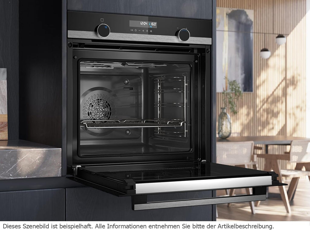Siemens HB572ABS3, iQ300, Einbau-Backofen 60 x 60 cm, Air Fry, activeClean Pyrolyse Selbstreinung, LED-Touchbedienung, 3D Heißluft, Schnellaufheizung, cookControl10 Automatikprogramme, Edelstahl