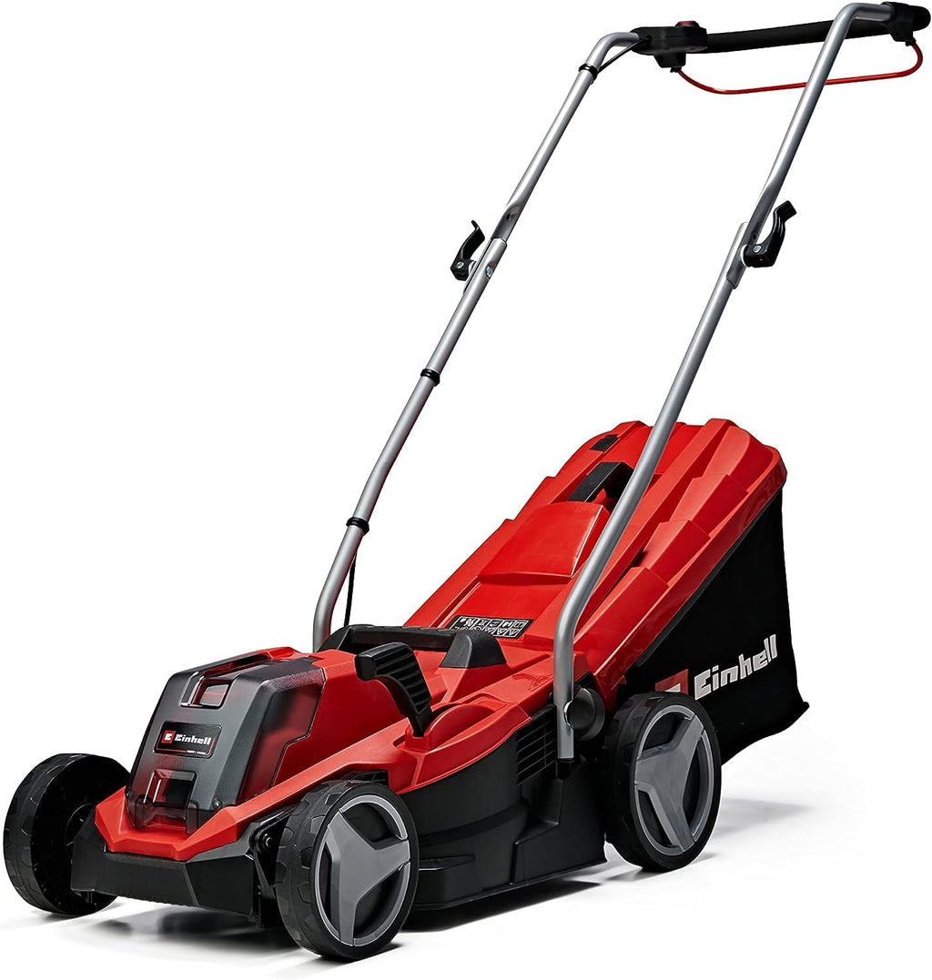 Einhell Accu-grasmaaier GE-CM 18/33 Li Kit Power X-Change (18 V, 33 cm maaibreedte, tot 200 m², borstelloos, 30L opvangzak, 25-65 mm maaihoogte, incl. 4,0 Ah accu + oplader)