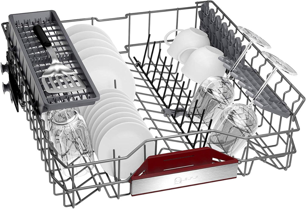 NEFF S157YCX03E, N 70, Smarter Geschirrspüler Vollintegriert, 60 cm, Besteckschublade, Made in Germany, Zeolith-Trocknung, besonders leise Spülmaschine, höhenverstellbarer Oberkorb, starker Sprühdruck