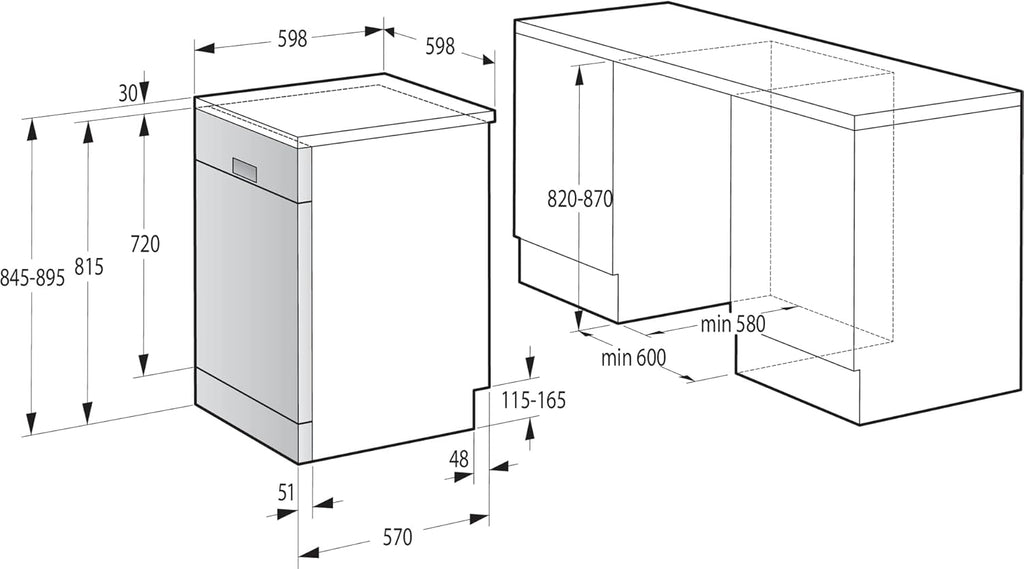 Gorenje GS 620 C10S Vrijstaande vaatwasser / 60 cm / 14 couverts / 3 rekken / 5 programma's / Inverter PowerDrive Motor / SpeedWash / TotalDry / volledige overloopbeveiliging / Grijs metallic