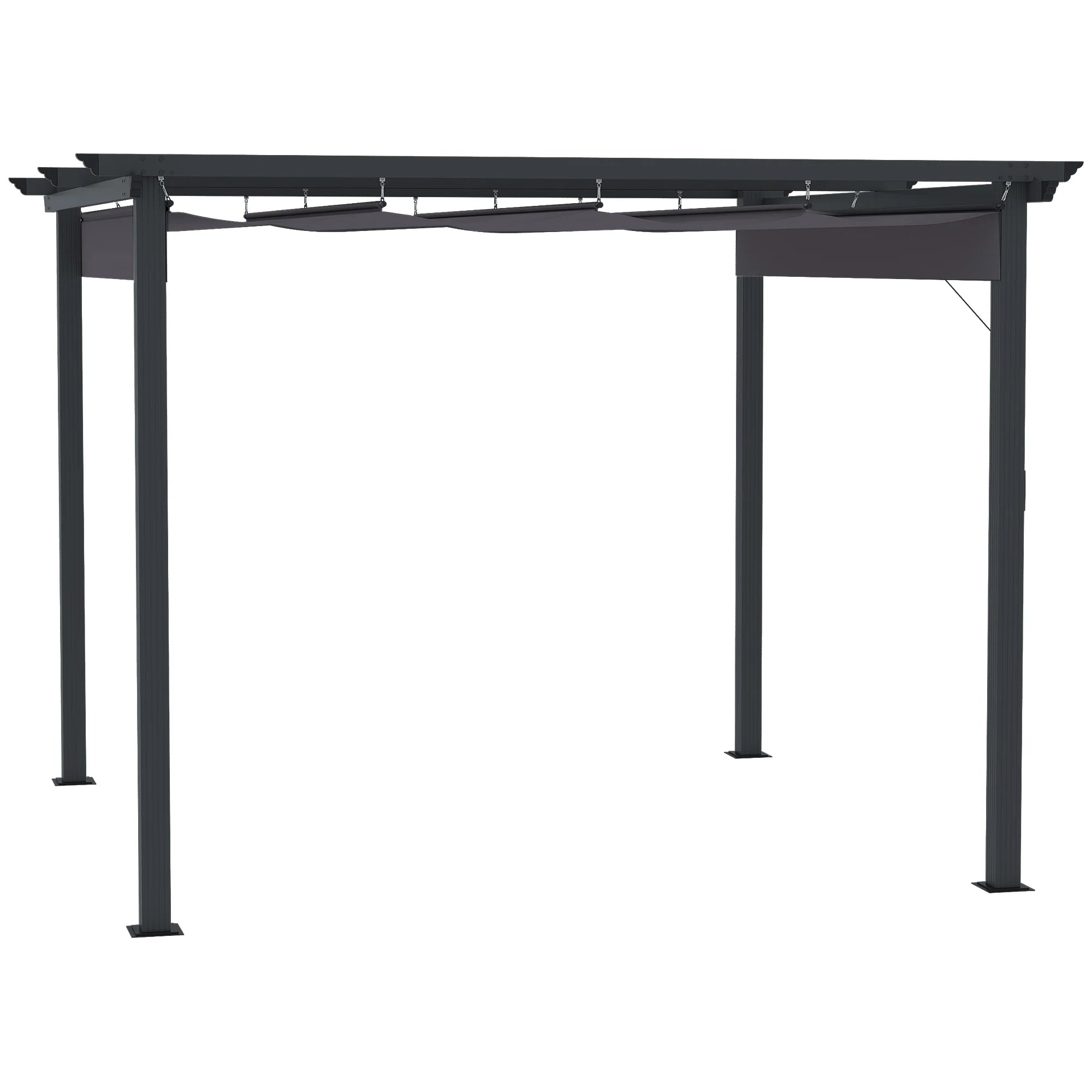 Outsunny Pergola 2,95x2,95 m met schuifdak grijs