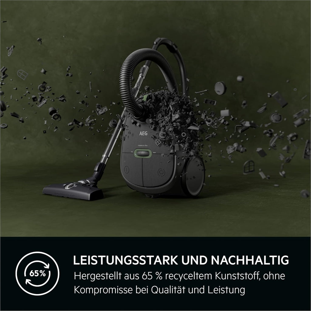 AEG CLEAN 6000 AB61C2DB stofzuiger met zak / hoge zuigkracht / incl. meubelmondstuk / 50% gerecycled plastic / ideaal voor huisdiereigenaren / reiniging van bekleding / 12 m snoer / 750 W / Blauw