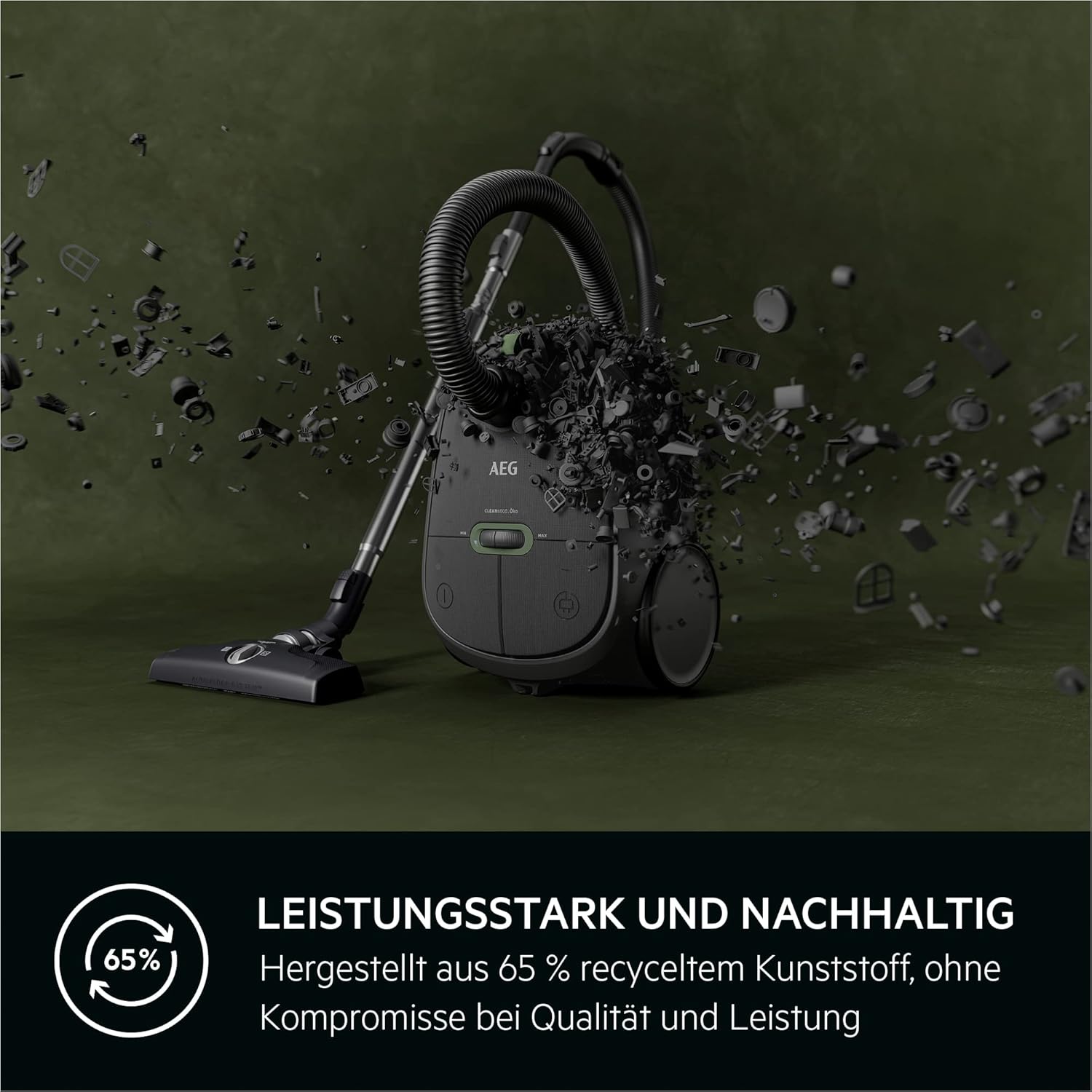 AEG CLEAN 6000 AB61C2DB stofzuiger met zak / hoge zuigkracht / incl. meubelmondstuk / 50% gerecycled plastic / ideaal voor huisdiereigenaren / reiniging van bekleding / 12 m snoer / 750 W / Blauw