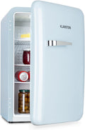 Klarstein Audrey Mini - kleiner Kühlschrank, kompakte Mini-Bar, freistehend, Kompressionskühlung, Fassungsvermögen, Kühlung: 0-10 °C, Mini-Kühlschrank mit 70 Liter Fassungsvermögen, rot