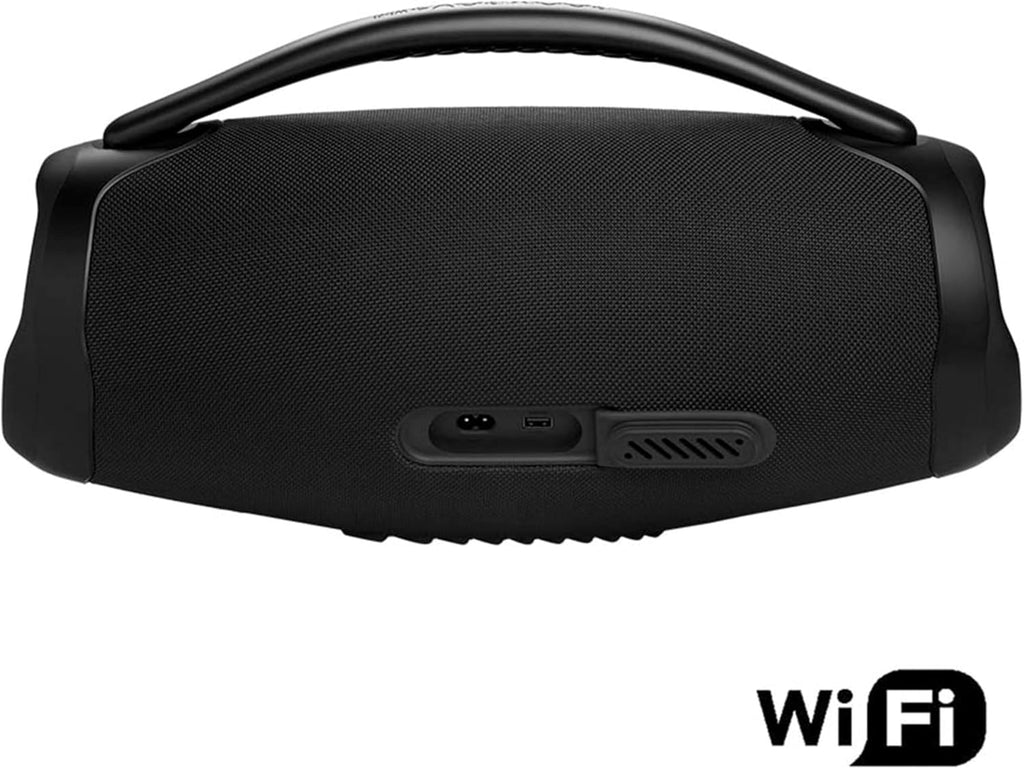 JBL Boombox 3 Wifi – Draadloze speaker met Bluetooth en wifi – Compatibel met de JBL One app – 24 uur afspeeltijd – Water- en stofdicht – Geïntegreerde powerbank – Zwart