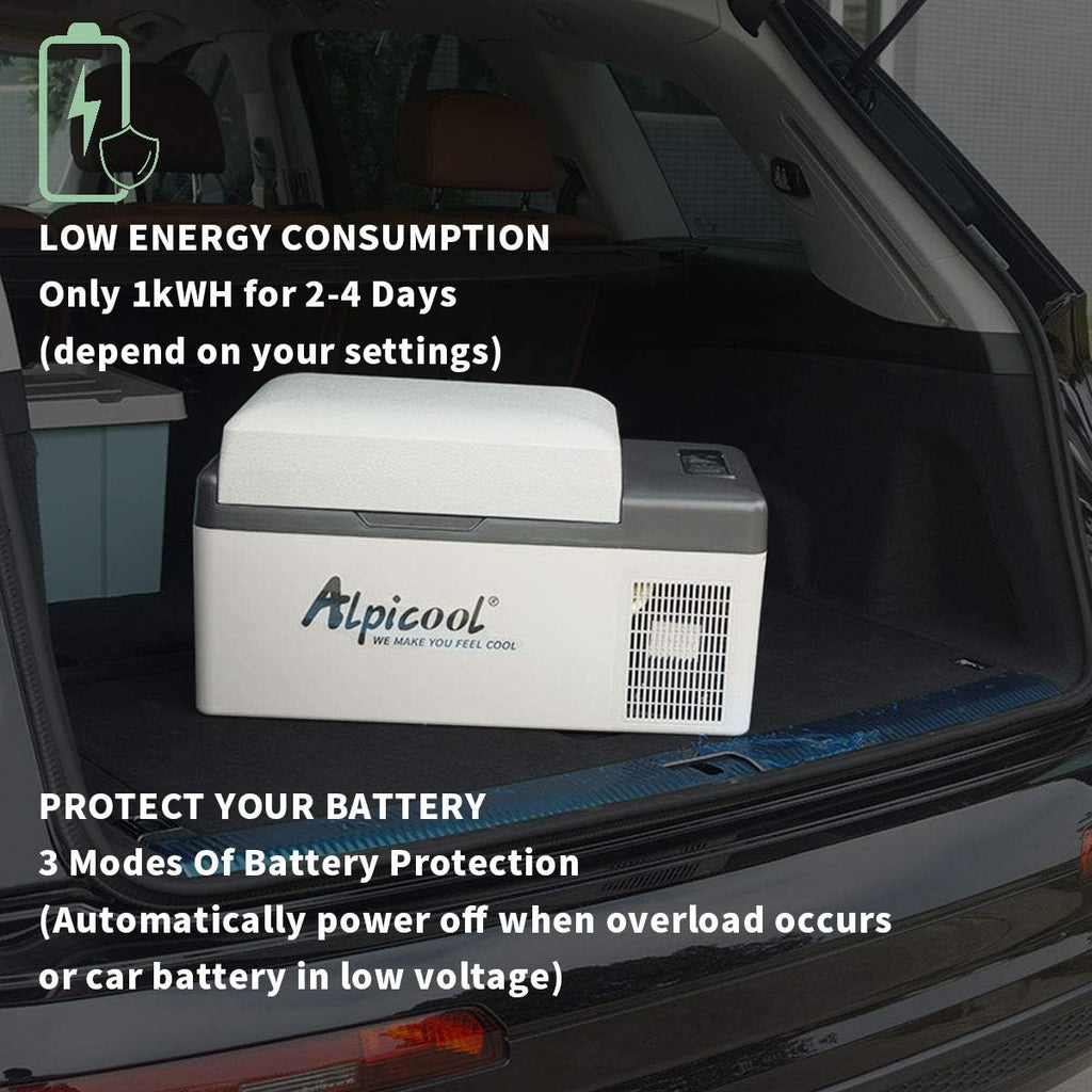 Alpicool C12 12L koelbox 12 V mini koelkast elektrische compressor auto koelkast camping vriezer kleine draagbare voor auto, vrachtwagen, boot, camper met USB-aansluiting
