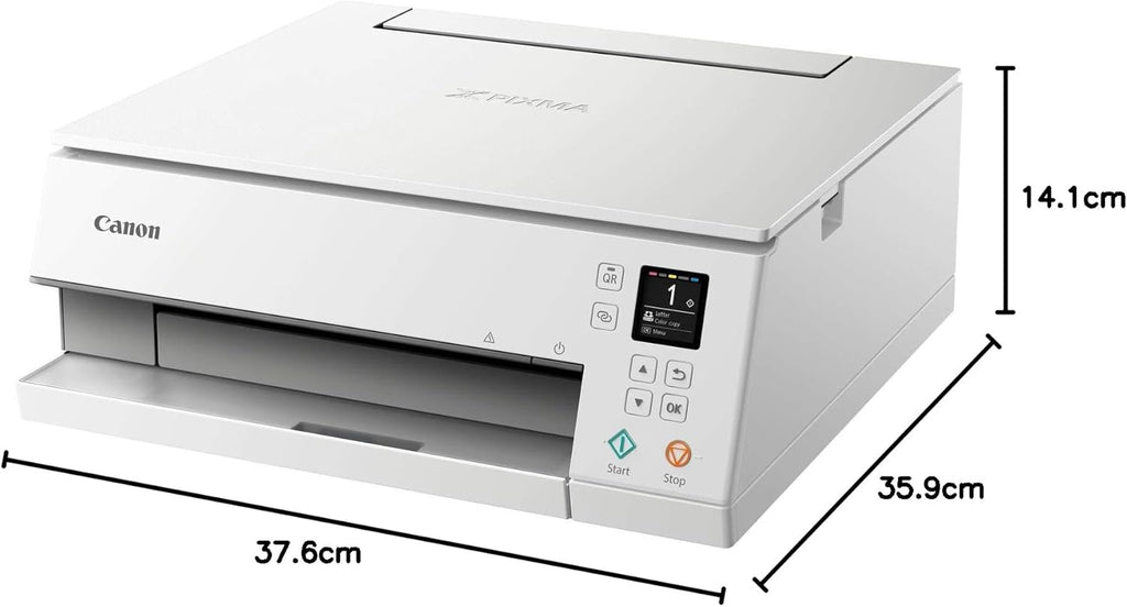 Canon PIXMA TS6350a printer, kleureninkjet multifunctioneel apparaat DIN A4 (fotoprinter, scanner, kopieerapparaat, OLED, 4.800x1.200 dpi, USB, WLAN, 5 afzonderlijke inkten, dubbelzijdig afdrukken, 2 papierladen), zwart