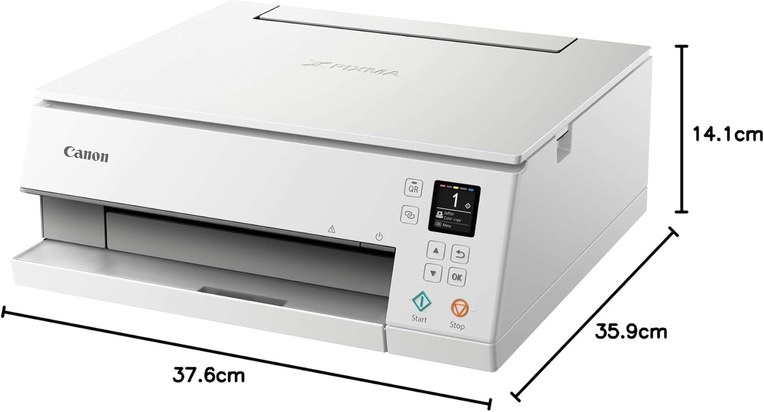 Canon PIXMA TS6350a printer, kleureninkjet multifunctioneel apparaat DIN A4 (fotoprinter, scanner, kopieerapparaat, OLED, 4.800x1.200 dpi, USB, WLAN, 5 afzonderlijke inkten, dubbelzijdig afdrukken, 2 papierladen), zwart