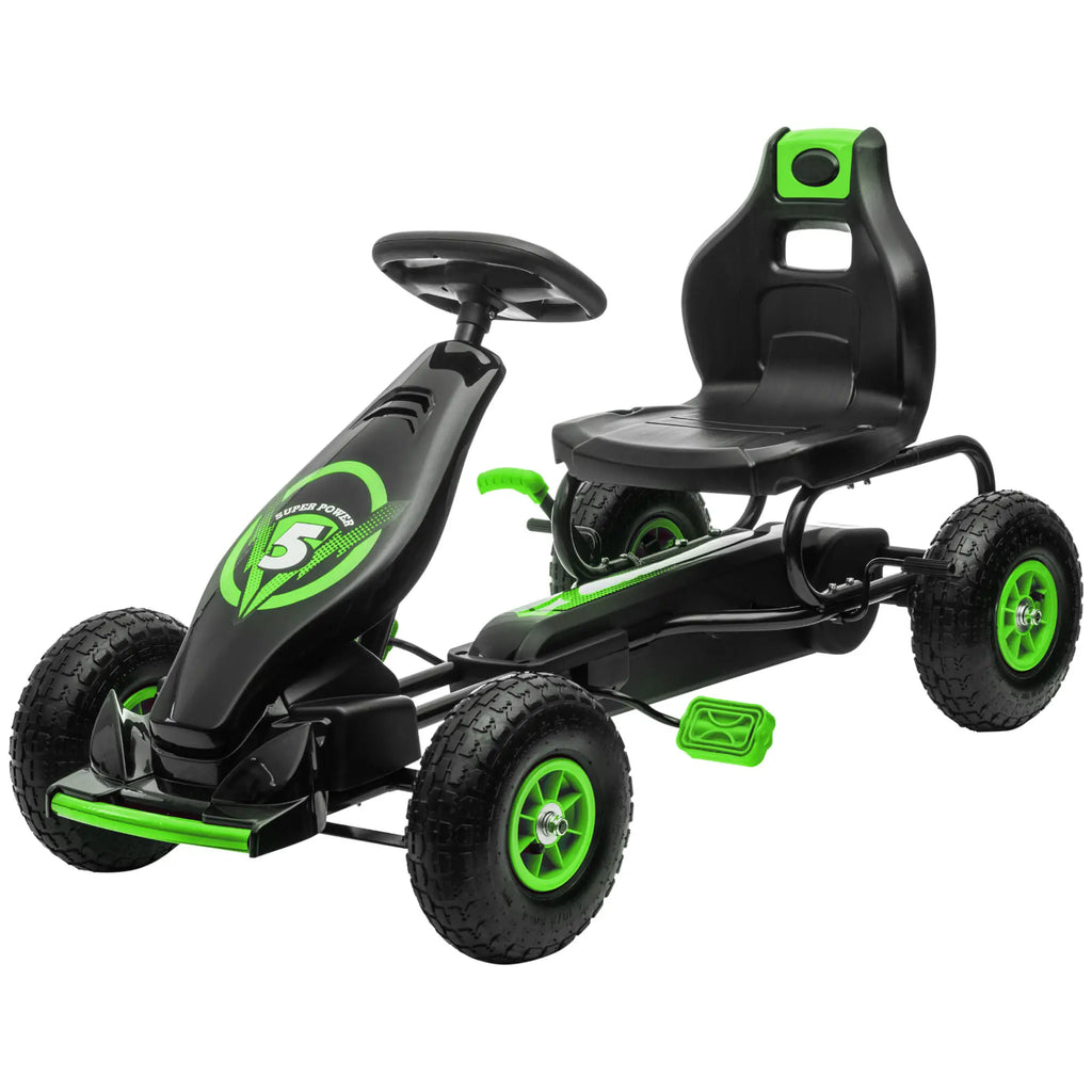 HOMCOM skelter kinderauto 3-voudig verstelbare zitting rubberbanden