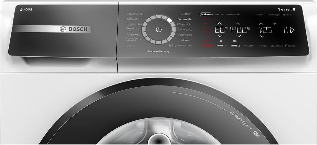 BOSCH WAN28127 Wasmachine Serie 4, voorlader met 8kg inhoud, 1400 tpm, Iron Assist, Active Water Plus, EcoSilence Drive, Speed Perfect, Wit, 60cm