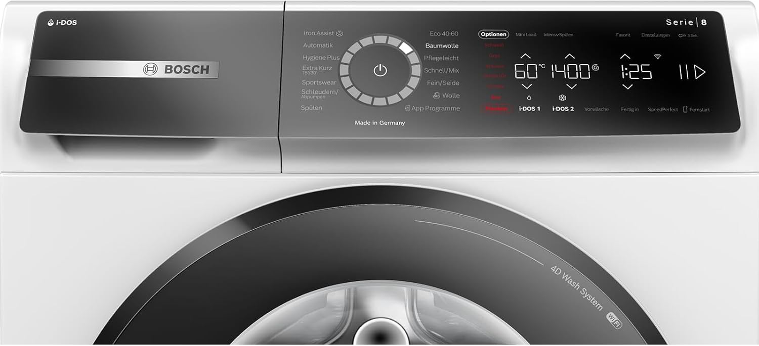 BOSCH WAN28127 Wasmachine Serie 4, voorlader met 8kg inhoud, 1400 tpm, Iron Assist, Active Water Plus, EcoSilence Drive, Speed Perfect, Wit, 60cm