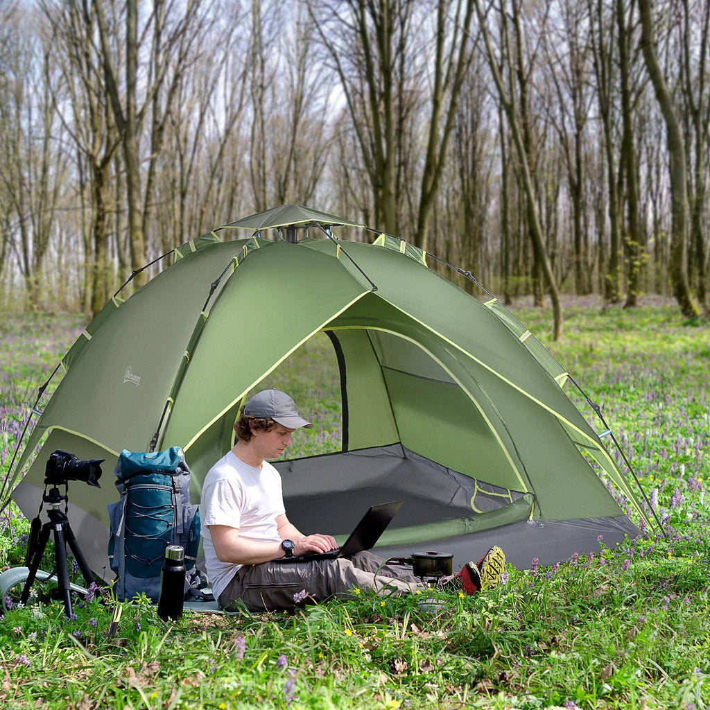 Outsunny Kampeertent 4-seizoenen Quick-Up Luifel Outdoor