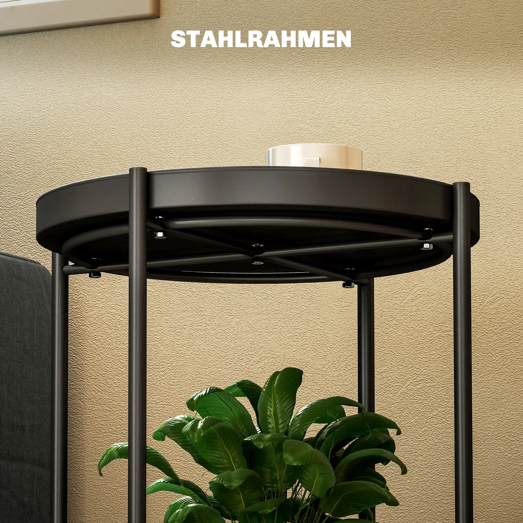 HOMCOM Bijzettafel 2 Planken Veelzijdig Inzetbaar