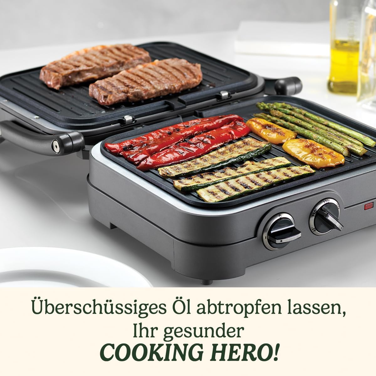 Cuisinart Hot Plate Entertaining Grill & Griddle | XL Elektrische Plancha Grill, Teppanyaki Grillplaat voor thuis | Afneembare plaat met antiaanbaklaag, 2-zone temperatuurregeling tot 260°C