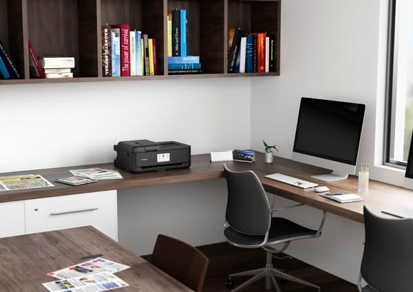 Canon PIXMA TS9550 Printer kleureninktstraal-multifunctioneel apparaat A4 A3 (printer A3, scanner, kopieerapparaat, 5 afzonderlijke inkten, wifi, LAN, print-app, 2 papierladen, dubbelzijdig afdrukken) zwart