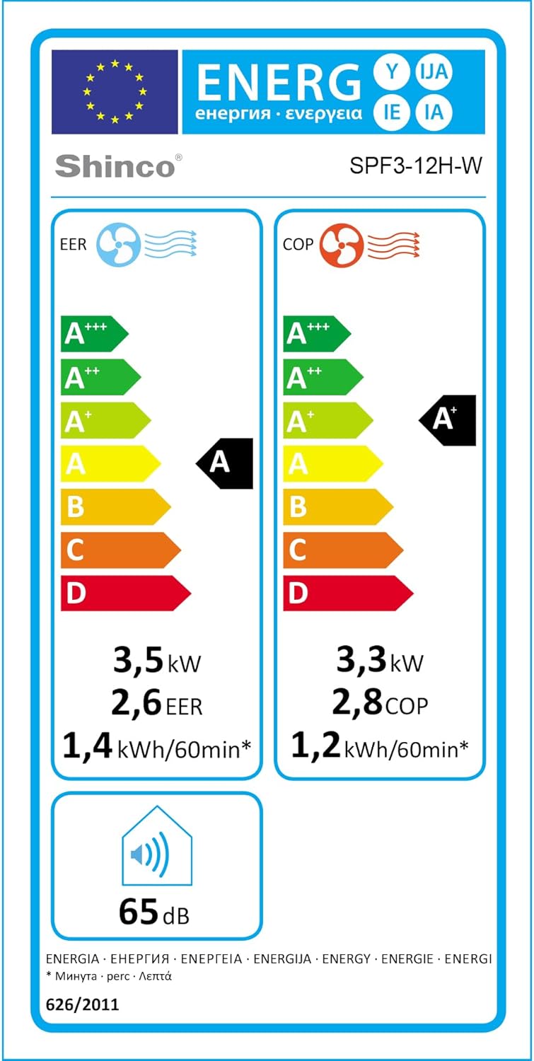 SHINCO Mobiele airconditioning met luchtafvoerslang, 9000 BTU, 2,6 kW, Koelen&Ventileren&Ontvochtigen, Mobiel airco-apparaat met slaapstand, Ruimte tot 22㎡, 24-uurs timer