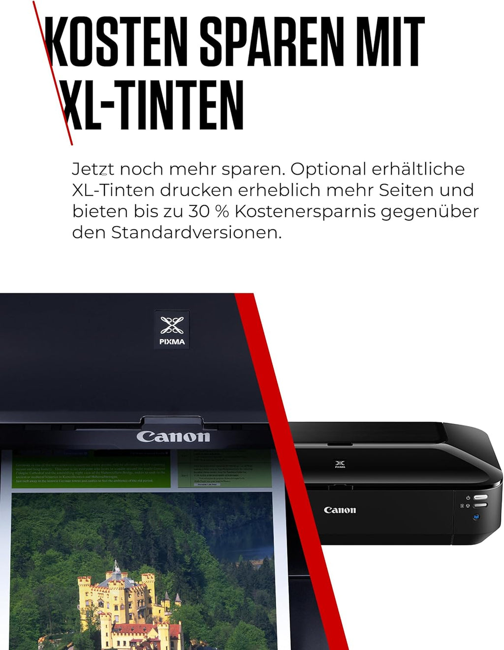 Canon PIXMA iX6850 printer, kleureninkjet multifunctioneel apparaat DIN A3+ (kantoorprinter, fotoprint, tekstprint, 9.600 x 2.400 DPI, wifi, WLAN, USB, 5 afzonderlijke inkten, direct printen, print-app) zwart