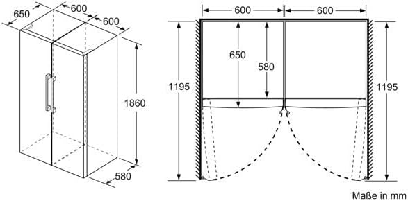 Siemens GS54NAWCV iQ500 vriezer, 176 x 70 cm, 327 L, noFrost nooit meer ontdooien, bigBox ruimte voor grote diepvriesproducten, varioZone flexibele glasplateaus en laden, wit