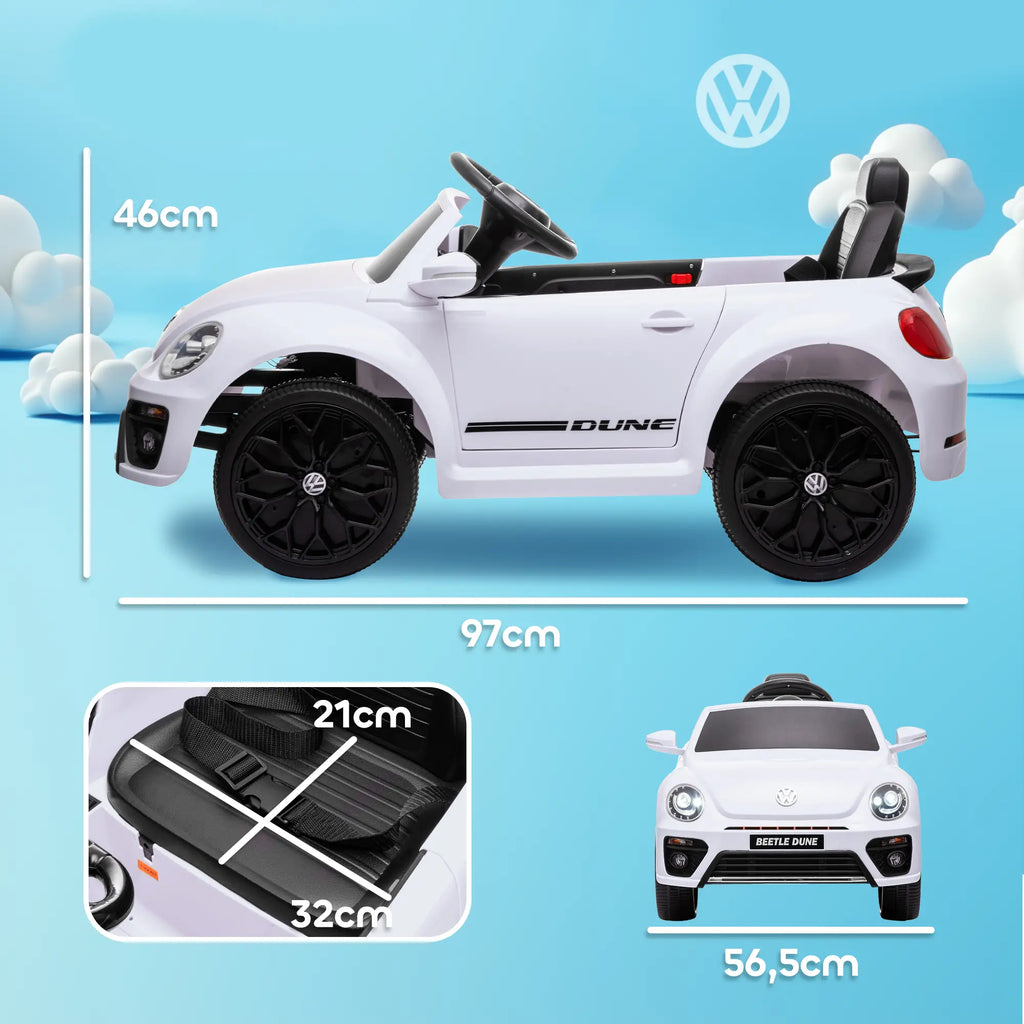 AIYAPLAY Kinder elektrische auto 12V met afstandsbediening Wit