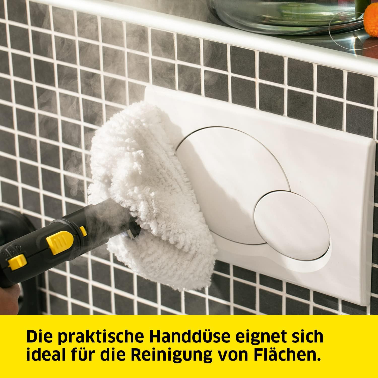 Kärcher stoomreiniger SC 5 EasyFix met heetwatertoevoer, stoomdruk: 4,2 bar, opwarmtijd: 3 min., oppervlak: ca. 150 m², tank: 0,5 l + 1,5 l, incl. EasyFix-vloerreinigingsset en sproeiers