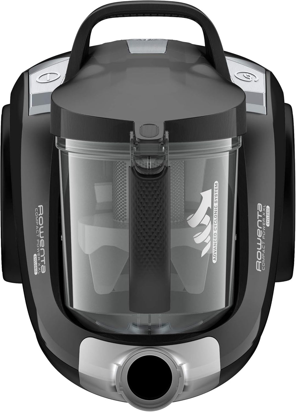 Rowenta RO4825 zakloze stofzuiger Compact Power XXL | 550 watt | 2,5L stofreservoir | Compact & stil | Extreme zuigkracht | Zeer efficiënte zuigmond | Zwart/Grijs