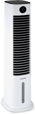 Klarstein Luchtkoeler met Waterkoeling, 5-in-1 Verdampingskoeler, Luchtbevochtiger, Ventilator & Luchtreiniger, Mobiele Airconditioner Luchtkoeler met App-Bediening, 80W Air Cooler, 462m³/h Luchtstroom, Wit