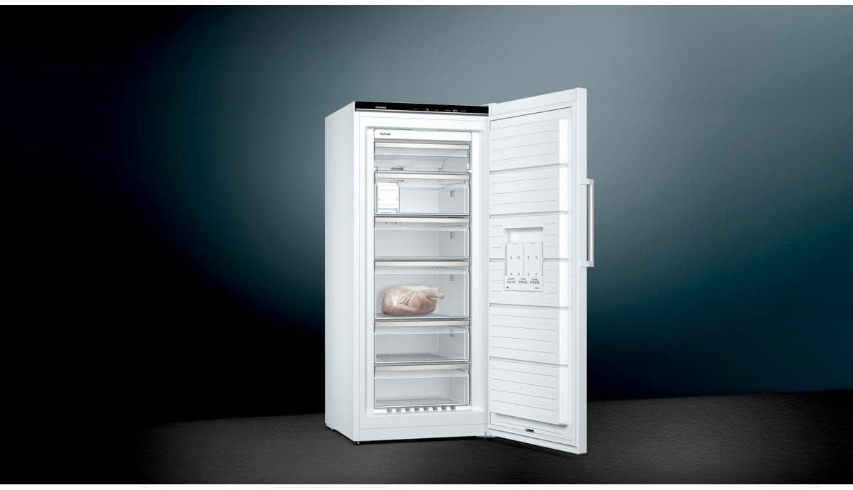 Siemens GS54NAWCV iQ500 vriezer, 176 x 70 cm, 327 L, noFrost nooit meer ontdooien, bigBox ruimte voor grote diepvriesproducten, varioZone flexibele glasplateaus en laden, wit