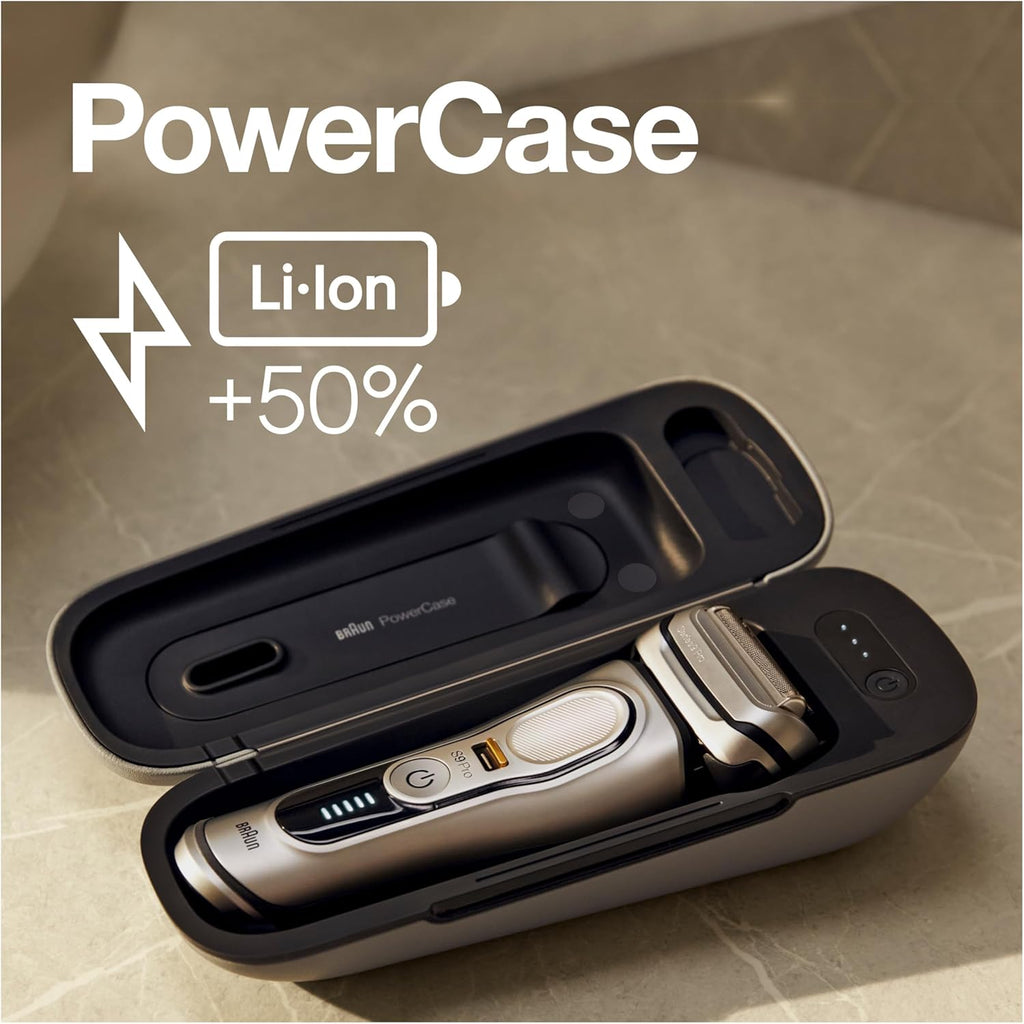 Braun Series 9 Pro Premium Rasierer Herren mit 4+1 Scherkopf, Elektrorasierer & ProLift Trimmer, PowerCase, 5-in-1 Reinigungsstation, 60 Min Laufzeit, Made in Germany, 9477cc, silber