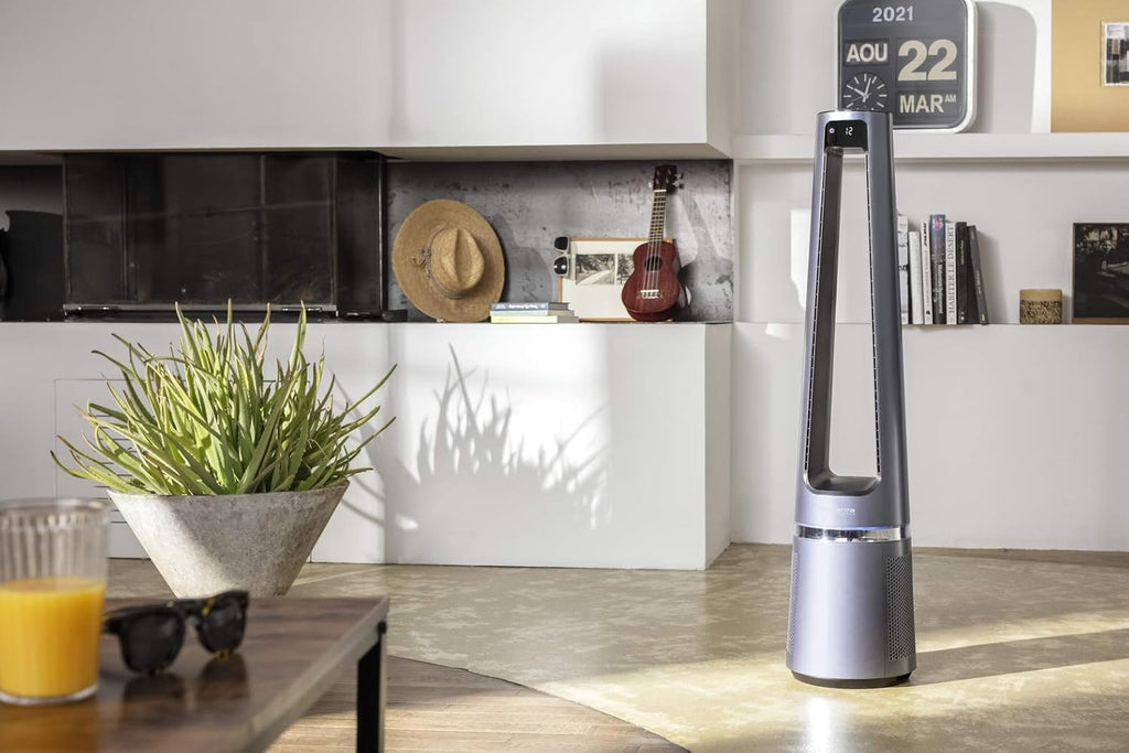 Rowenta QU5062 Eclipse 3-in-1 luchtreiniger | Heteluchtkachel | Ventilator | filtert 99,9% van de deeltjes | voor ruimtes tot 30 m2 | snelle verwarming tot 35°C | automatische dag- en nachtmodus | Zwart/Grijs