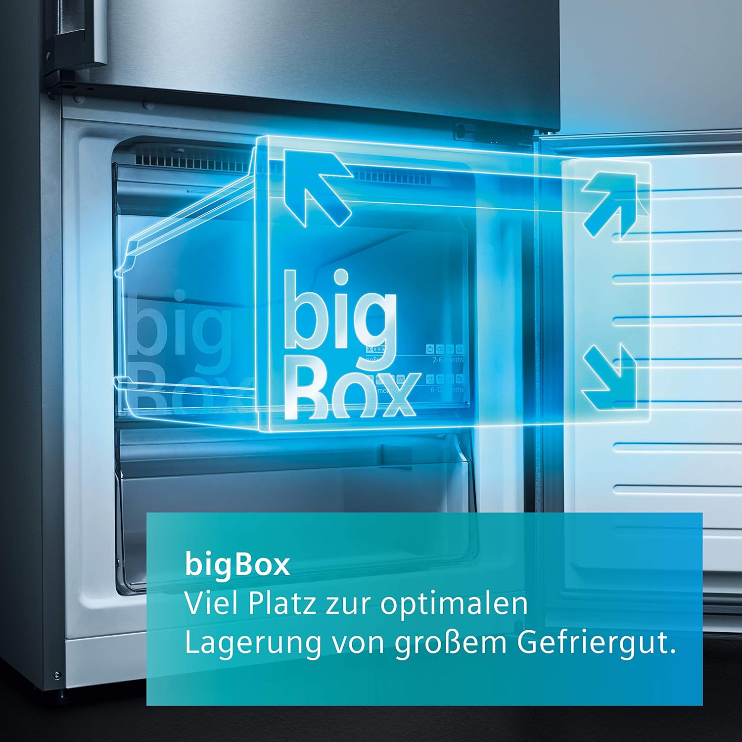 Siemens GS54NAWCV iQ500 vriezer, 176 x 70 cm, 327 L, noFrost nooit meer ontdooien, bigBox ruimte voor grote diepvriesproducten, varioZone flexibele glasplateaus en laden, wit