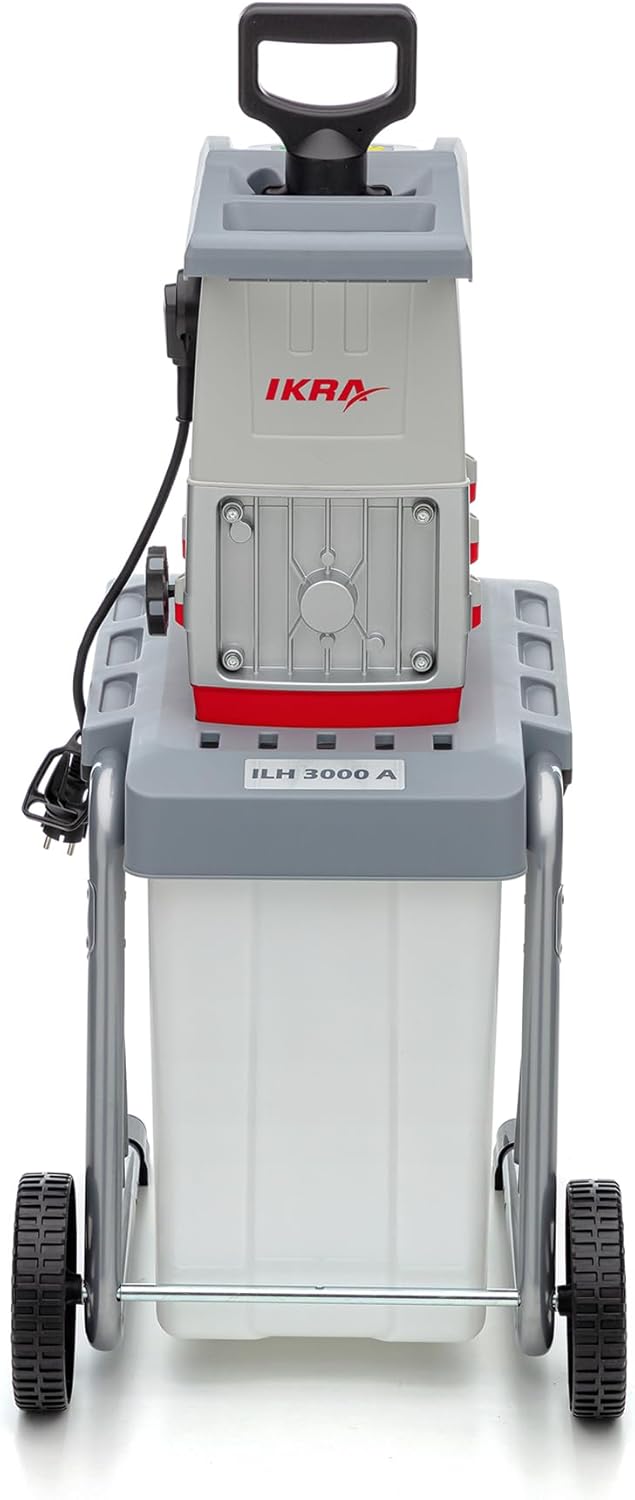 IKRA 81002880 elektrische tuinhakselaar rolhakselaar ILH 3000 A, stil, robuust, onderhoudsarm, sterk 3.000 watt, takdikte tot 44 mm, 230 V