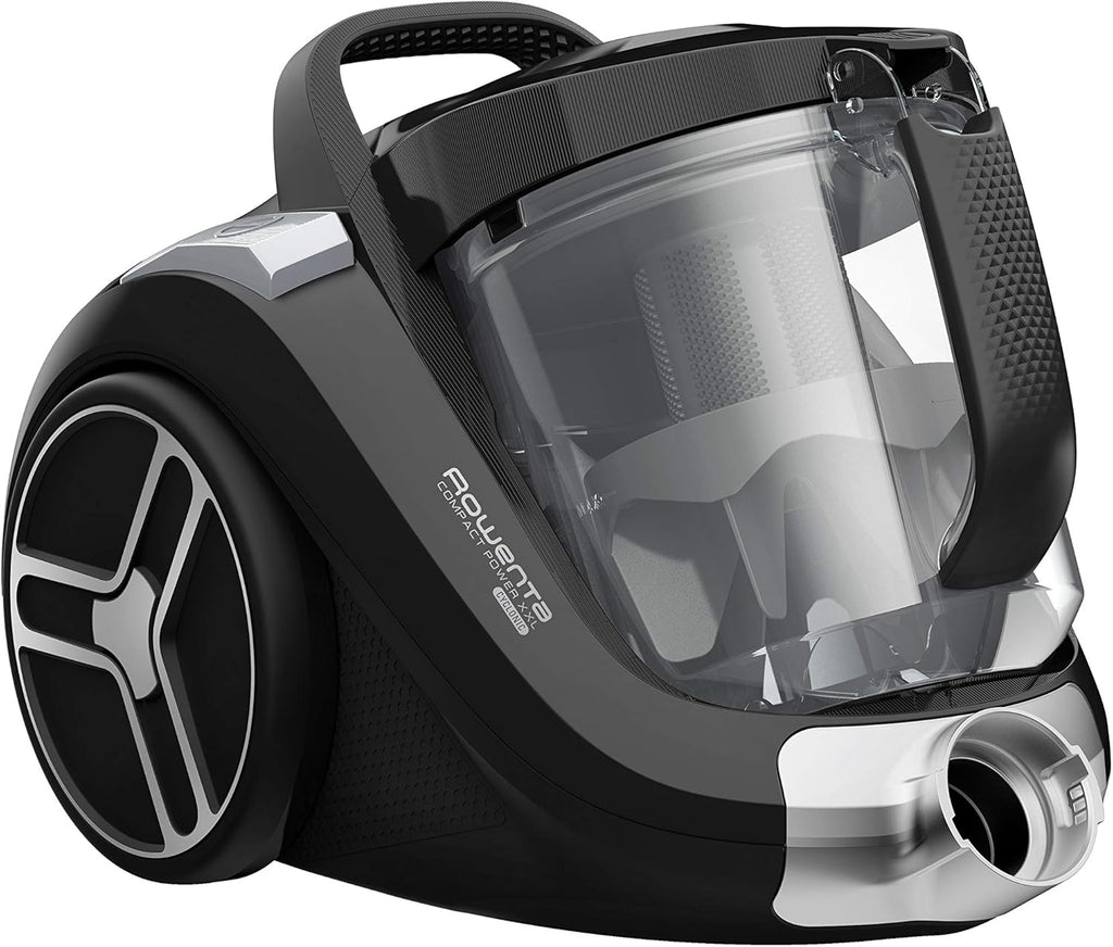 Rowenta RO4825 zakloze stofzuiger Compact Power XXL | 550 watt | 2,5L stofreservoir | Compact & stil | Extreme zuigkracht | Zeer efficiënte zuigmond | Zwart/Grijs