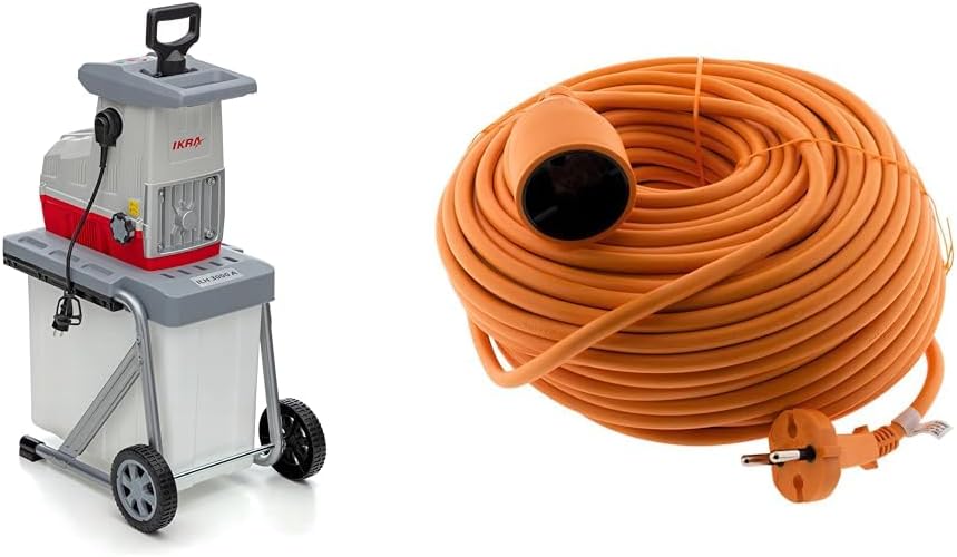 IKRA 81002880 elektrische tuinhakselaar rolhakselaar ILH 3000 A, stil, robuust, onderhoudsarm, sterk 3.000 watt, takdikte tot 44 mm, 230 V
