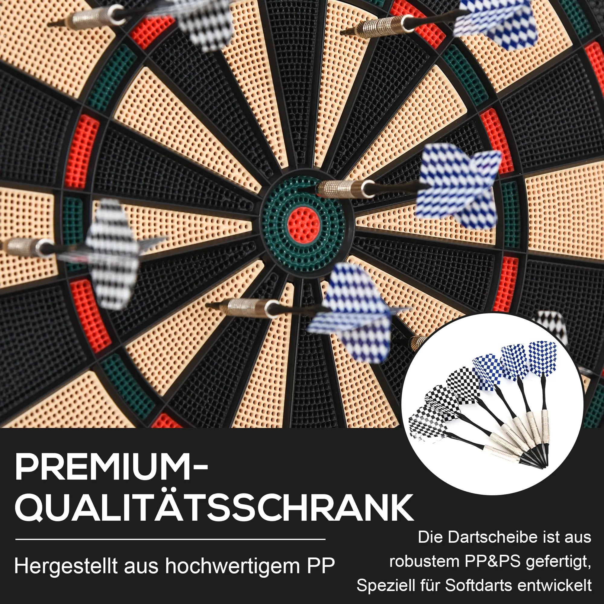 HOMCOM Elektronisch dartbord 18 spellen 8 spelers LCD display