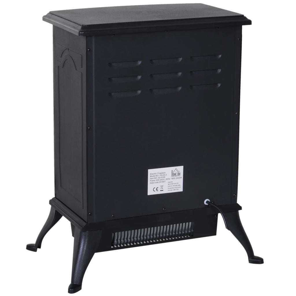 HOMCOM Elektrische haard rustiek design vlameffect