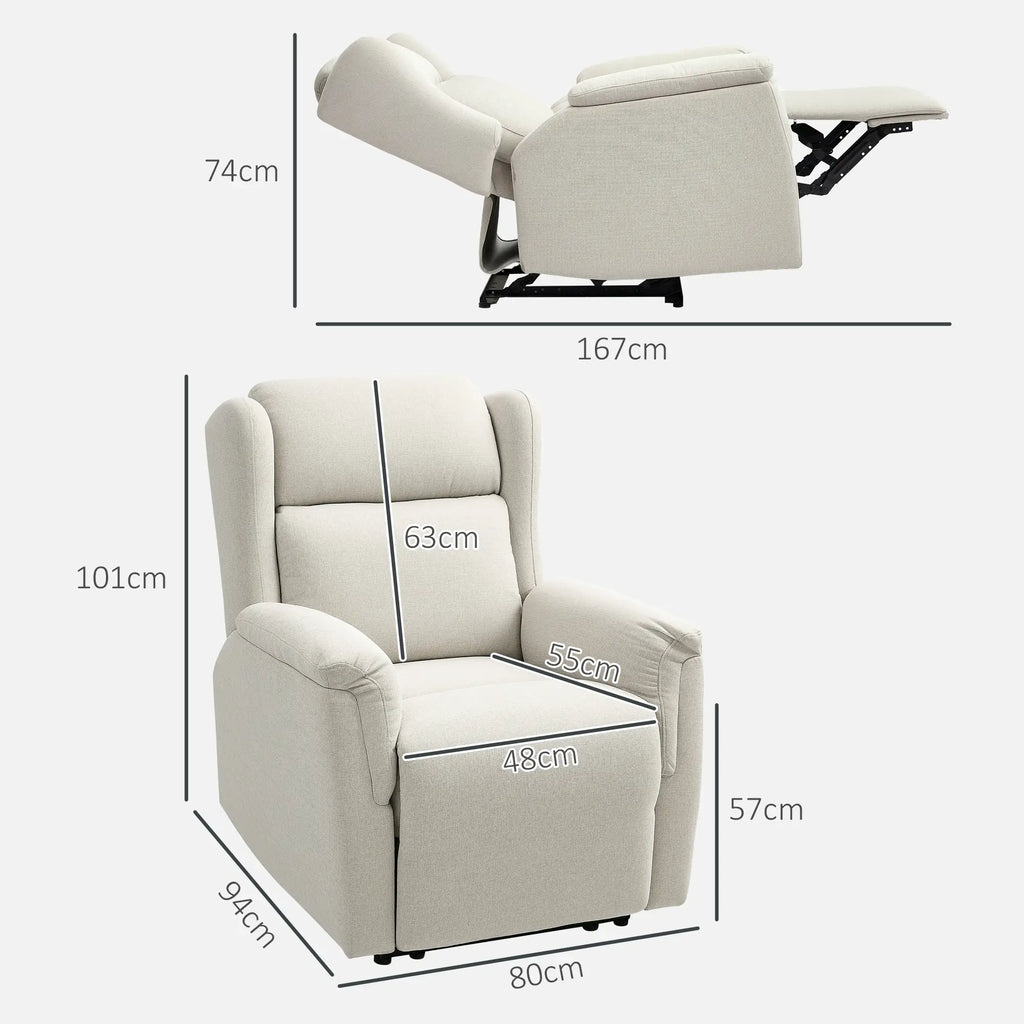 HOMCOM Relaxfauteuil Ligstoel 160° verstelbaar Pocketvering Beige