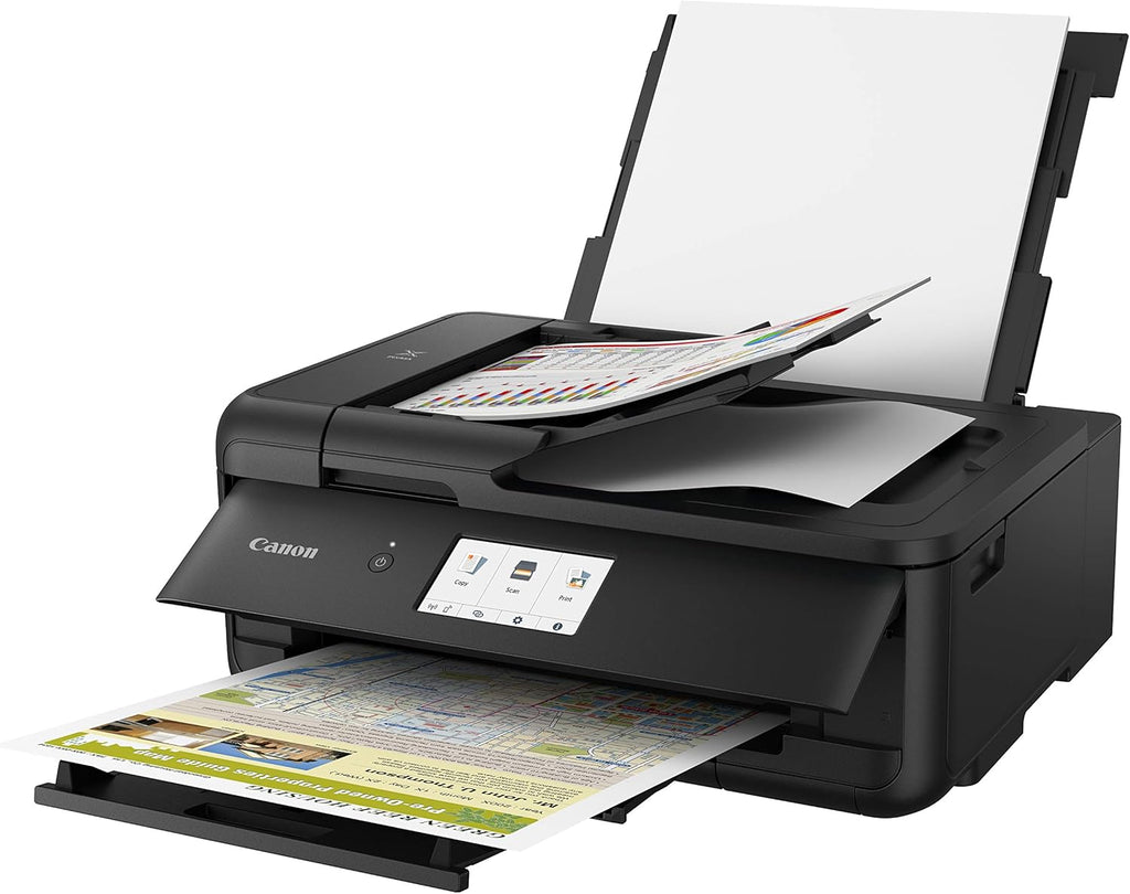 Canon PIXMA TS9550 Printer kleureninktstraal-multifunctioneel apparaat A4 A3 (printer A3, scanner, kopieerapparaat, 5 afzonderlijke inkten, wifi, LAN, print-app, 2 papierladen, dubbelzijdig afdrukken) zwart