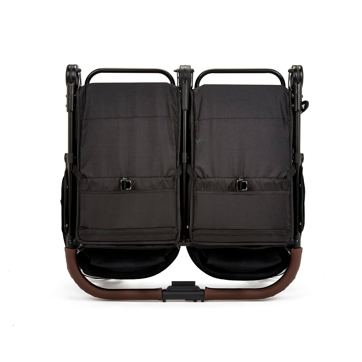 Venus Max Duo Buggy - geschikt vanaf de geboorte tot 15 kg (ongeveer 3 jaar), compacte, lichte, opvouwbare tweelingbuggy, inclusief regenhoes en voetenzak (Biscuit)
