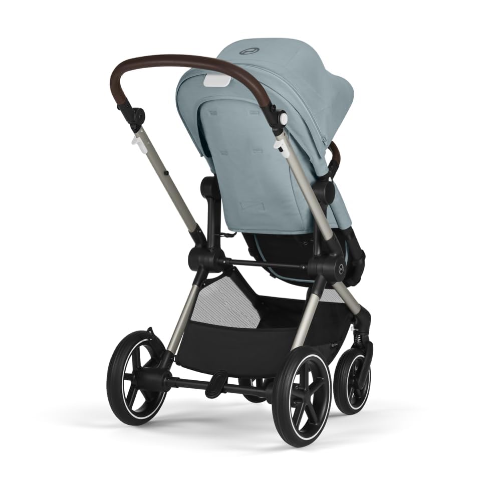 CYBEX Gold Kinderwagen EOS Lux 2-in-1 met Aton B2 i-Size autostoel en autostoeladapters, reissysteem, vanaf de geboorte tot 22 kg (ca. 4 jaar), Moon Black (Zwart)
