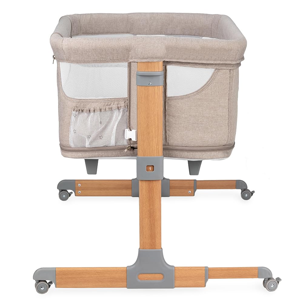 Momi SMART Bed 4-in-1 Bijzetbedden tot 15 kg, Bijzetbed voor baby's met matras, Hoogteverstelbaar