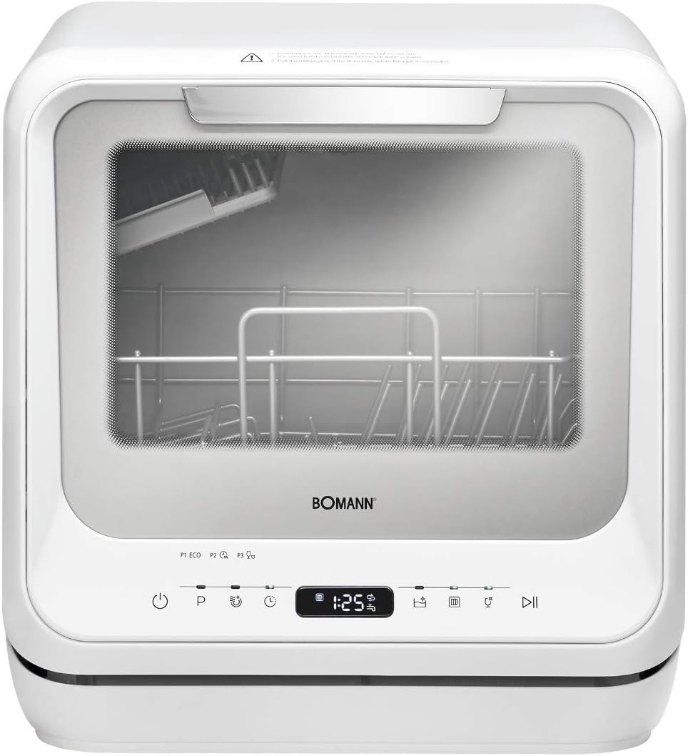 Bomann® tafelvaatwasser met 5L watertank | te gebruiken zonder wateraansluiting | mini vaatwasser | 5 programma's | mini vaatwasser 1-24 uur startuitstel | kleine vaatwasser tafelvaatwasser TSG 5701