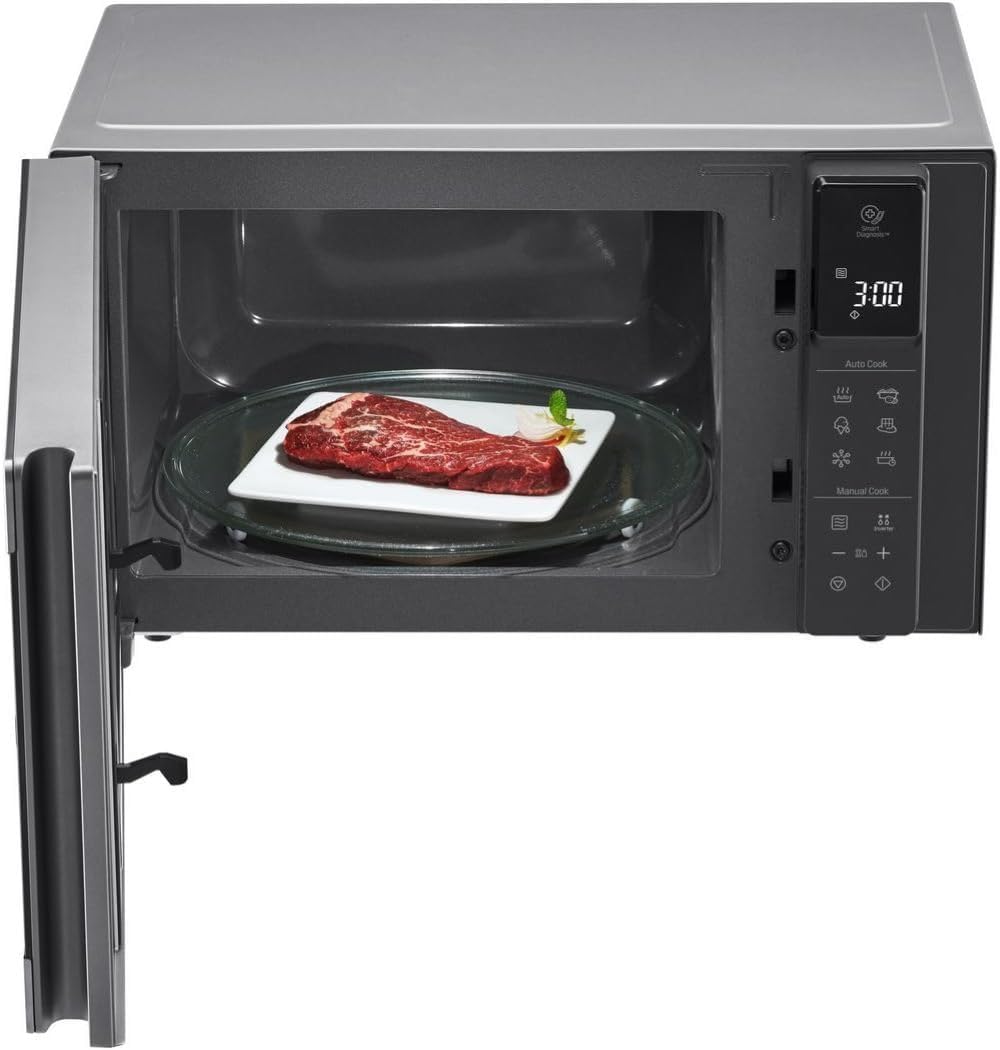 LG MS2595CIS magnetron met Smart Inverter-technologie, 25 liter inhoud, 1000 W, automatische programma's, instelbare vermogensniveaus en EasyClean-functie, zilver