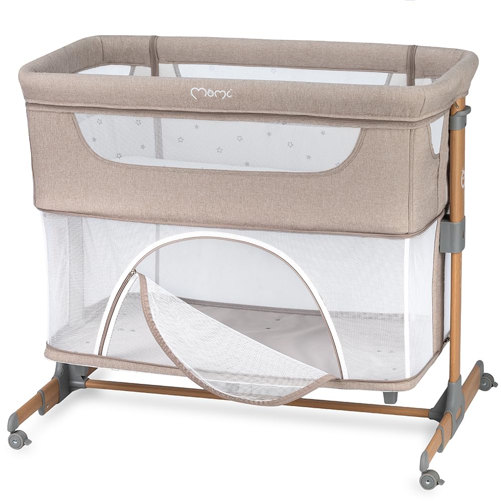 Momi SMART Bed 4-in-1 Bijzetbedden tot 15 kg, Bijzetbed voor baby's met matras, Hoogteverstelbaar