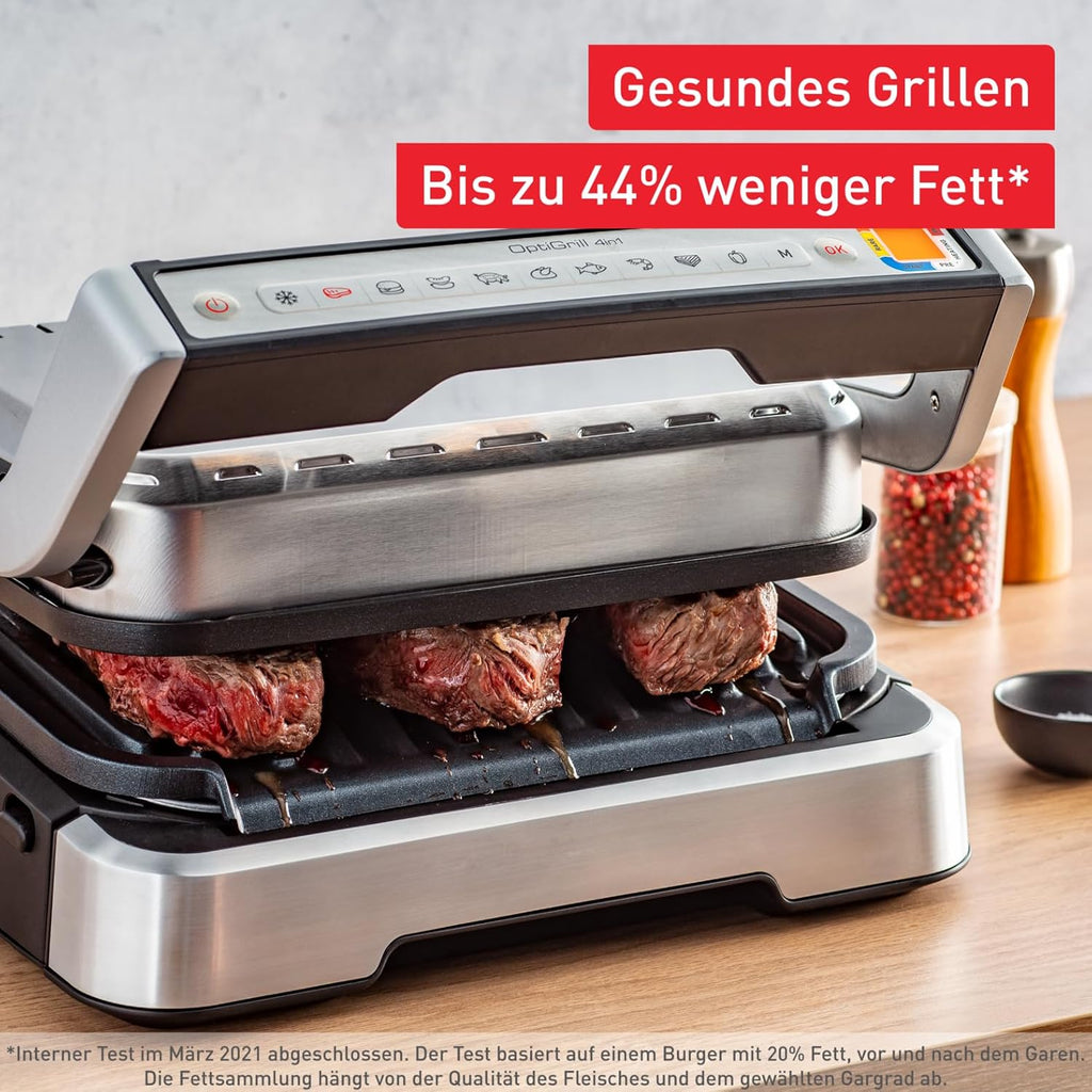 Tefal OptiGrill 4in1 Contactgrill met Bakplaat, Opklapbaar, Tafelgrill, 9 Programma's, Gaarheidsindicator, Elektrische grill, Oven, GC776D10