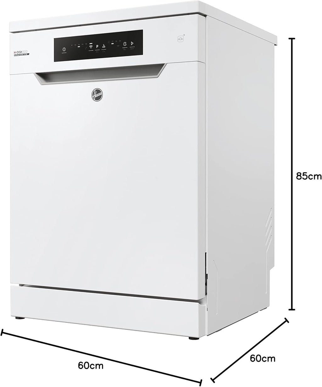 Hoover HF 4C6F0PW vaatwasser; 14 couverts; Vrijstaand, 60 cm breed; Energie-efficiëntieklasse C; Slimme bediening met wifi + bluetooth-technologie
