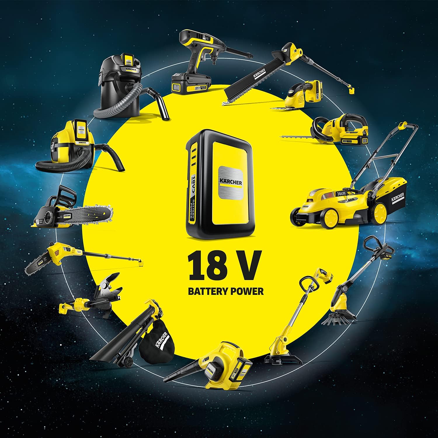 Kärcher 18 V accu bladblazer en -zuiger BLV 18-200 Battery Set, incl. 18 V/2,5 Ah accu en snellader, met mulchfunctie, luchtsnelheid: 200 km/u, opvangzak volume: 45 l, gewicht: 3,5 kg