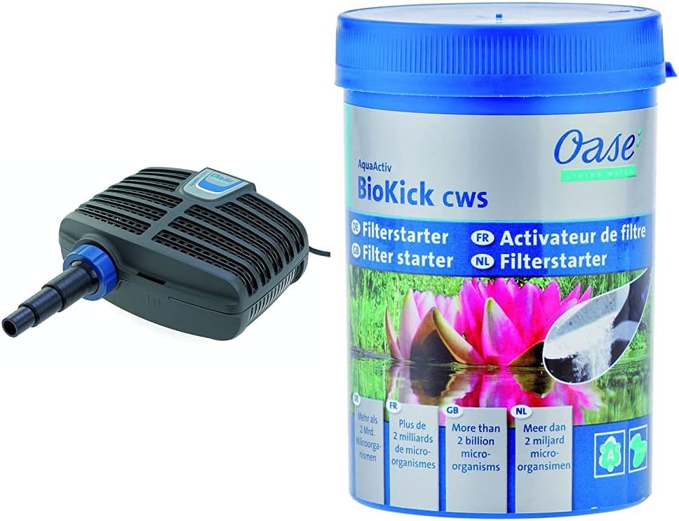 OASE 51096 Filter- en beeklooppomp AquaMax Eco Classic 5500, 5300 l/u pompcapaciteit, energiebesparende beeklooppomp, vijverpomp, filter, pomp, beekloop, donkergrijs